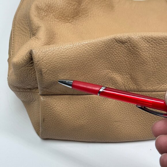 Kate Spade Mansfield Juniper Hobo Shoulder Bag Beige Leather Dual Zip Slouchy - Picture 10 of 16